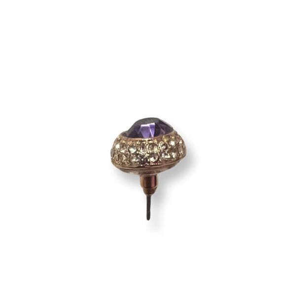 NEW Yurman Style Purple Crystal And Rhinestone Stud Earrings - Picture 3 of 4